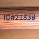 Laser engraved ID number
