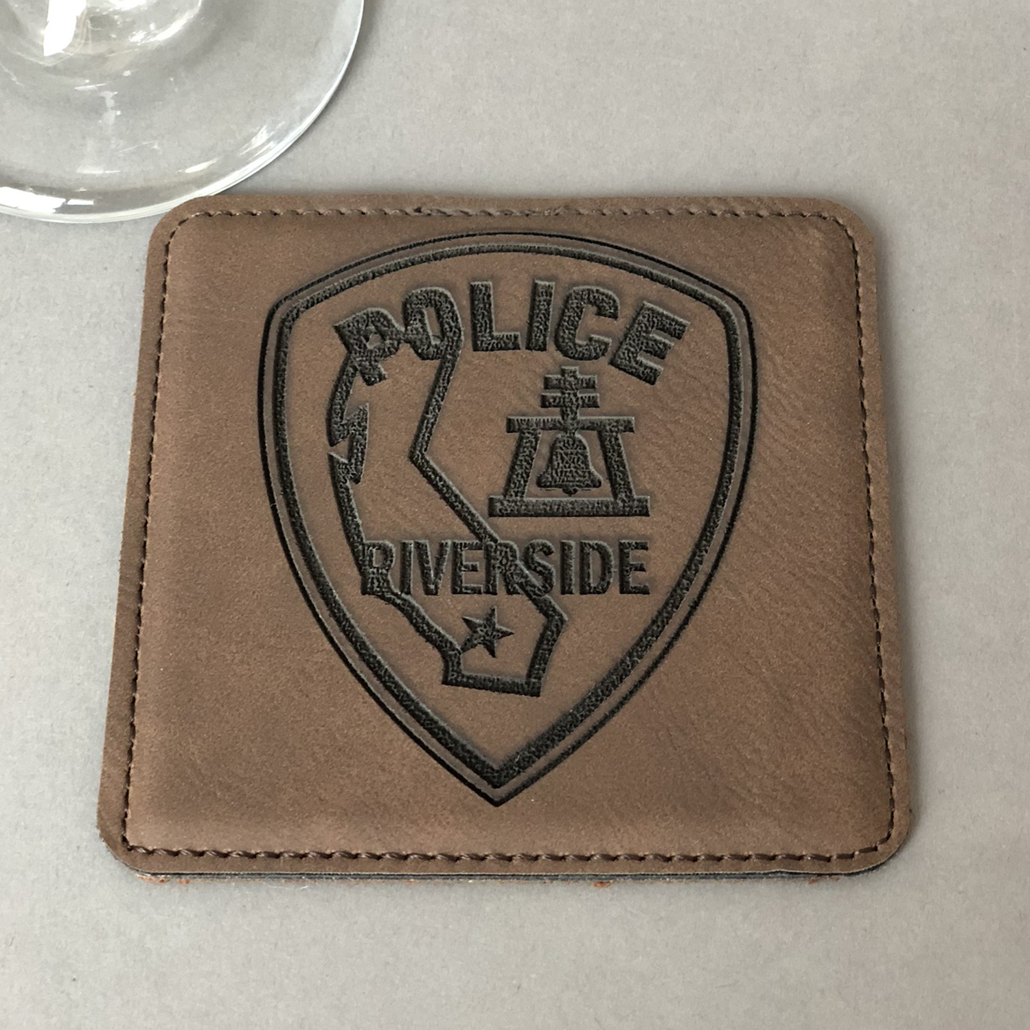 10-8 engraved leatherette coaster